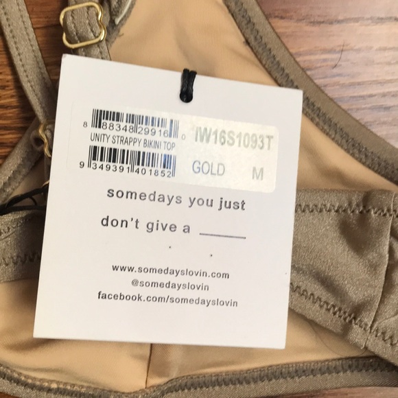 Some Days Lovin’ Gold Strappy Bikini top - Picture 3 of 3